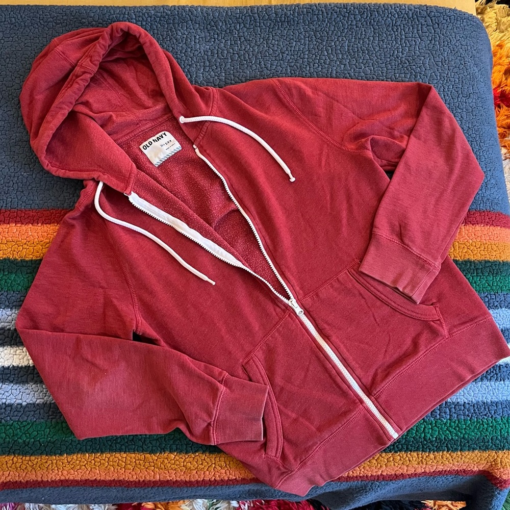 Red Zip-up Hoodie Hooded Sweatshirt